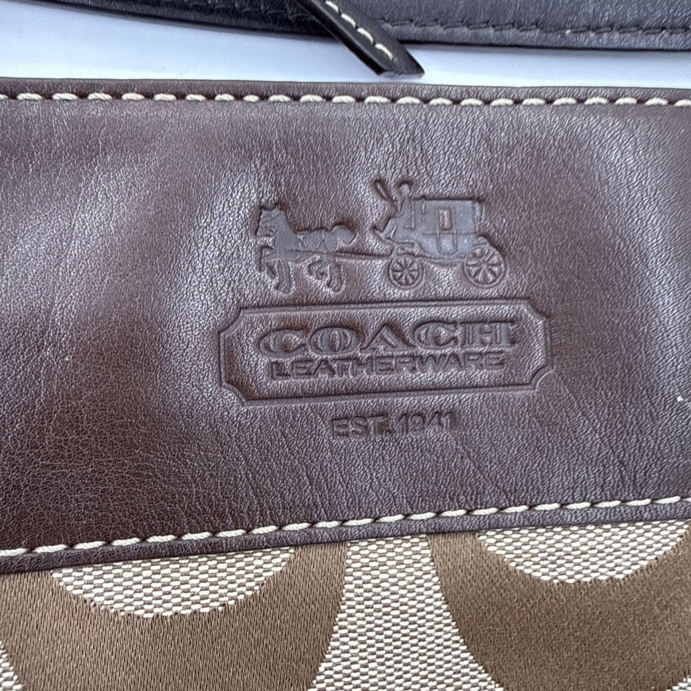 Coach Vintage 2009 Zoe Signature Brown Canvas/Leather Trim Buckle Hobo bag - Picture 3 of 14
